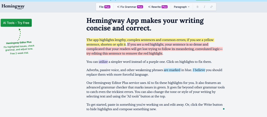 hemingway app